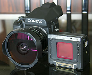 Contax 645 with a 30mm Arsat and Kodak Pro Back 645