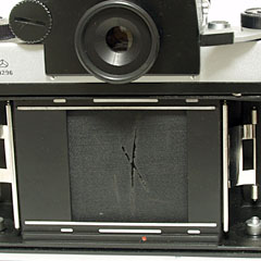 Taped Kiev 60 shutter